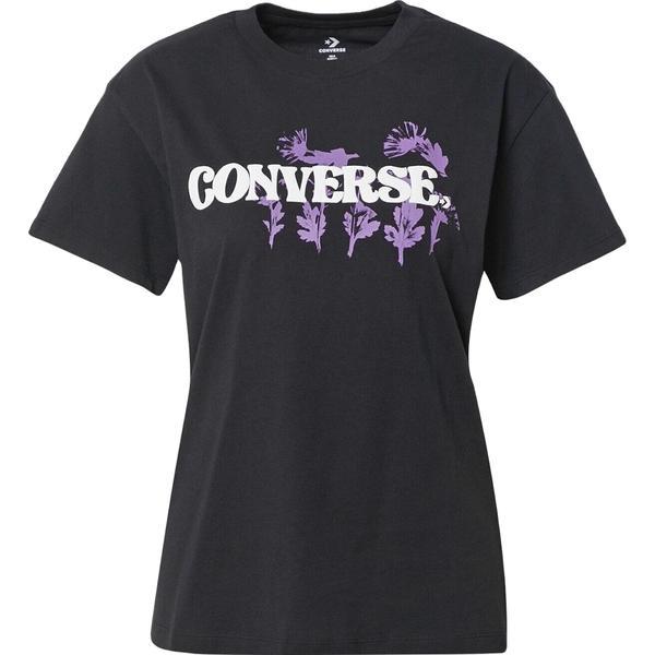 Tricou femei converse hybrid flower relaxed tee 10021977-001, s, negru