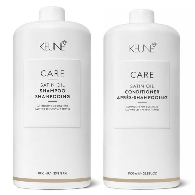 Pachet pentru Stralucire - Keune Care Satin Oill: Sampon 1000 ml si Balsam 1000 ml