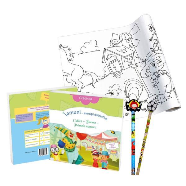 Pachet cadou pentru copii „viata la ferma”, 4 m de desen, +3 ani, model 024