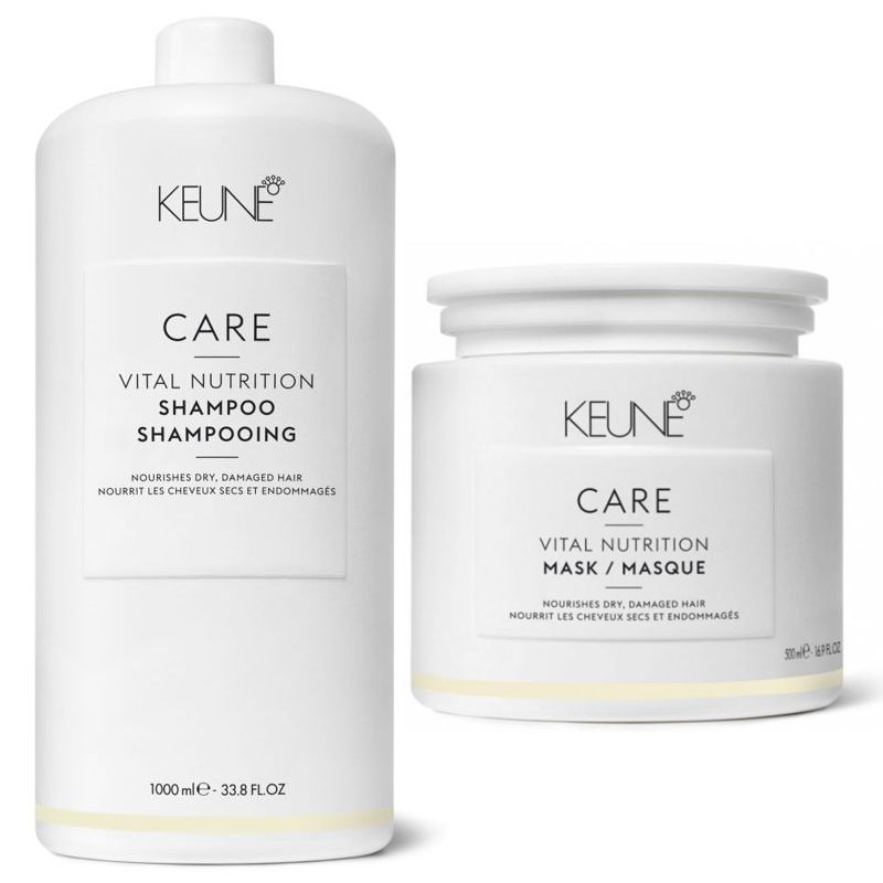 Pachet Keune Care Vital Nutrition - Sampon 1000 ml si Masca 500 ml