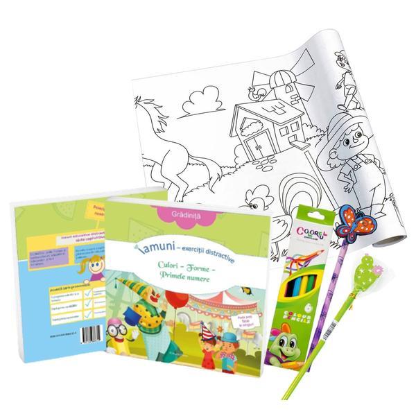 Pachet cadou pentru copii „viața la fermă”, 4 m de desen, +3 ani, model 028