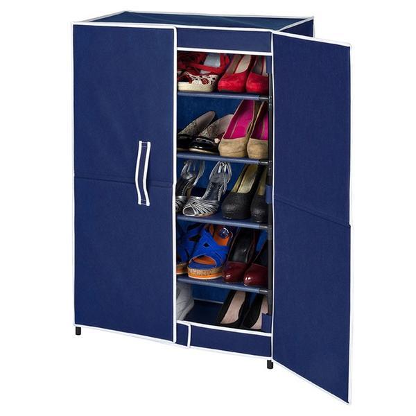Dulap textil pentru 15 perechi de pantofi air, albastru, 61x90x32 cm
