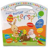 Carte pentru copii în Limba germană cu tema Distracție de Paște, joc, pictură, ascultare, lectură („Osterspaß„) +5 ani