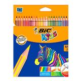 Set 24 creioane de colorat BIC Evolution Stripes