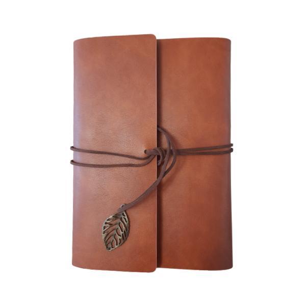 Agenda din piele ecologica, design vintage, maro, 17x23 cm