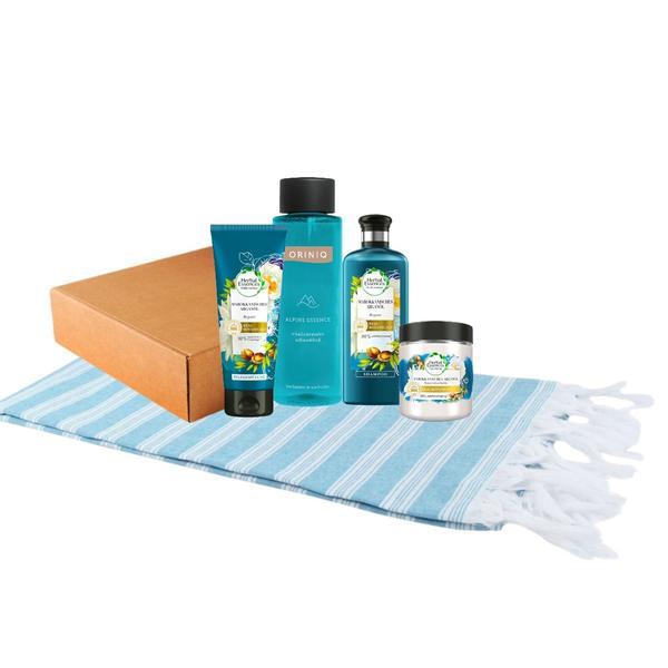 Poze Pachet cadou &bdquo;The Bleu Saraylı Alpine&bdquo; cosmetice pentru par si corp ( Sampon 250ml + Balsam 200ml + Masca par 250ml + Spuma 500ml + Prosop )
