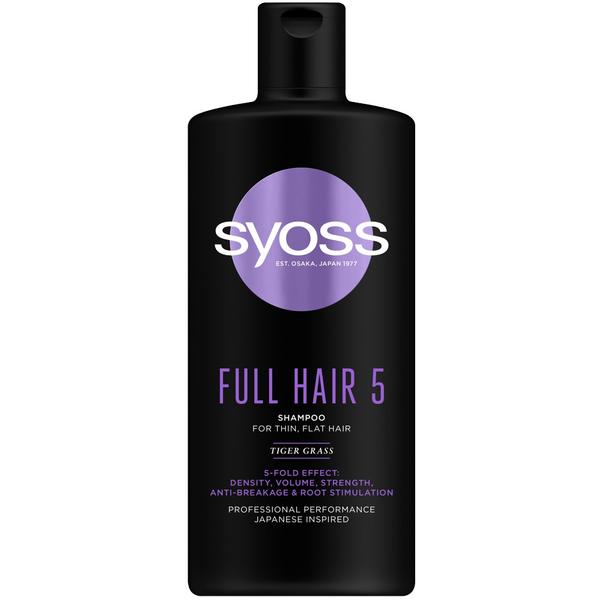Sampon pentru Par Subtire Fara Volum – Syoss Professional Performance Japanese Inspired Full Hair 5 Shampoo for Thin, Flat Hair, 440 ml 440