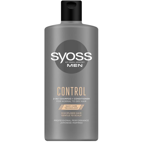 Sampon si Balsam 2 in 1 pentru Barbati pentru Par Normal pana la Uscat – Syoss Men Professional Performance Japanese Inspired Control 2-in1 Shampoo + Conditioner For Normal to Dry Hair 440 ml #440 imagine 2022