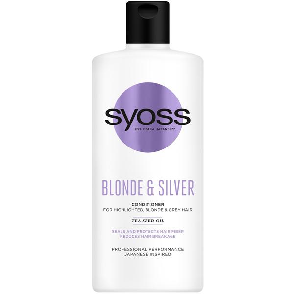 Balsam Nuantator pentru Par Blond, Grizonat sau cu Suvite  - Syoss Blonde & Silver Purple Conditioner for Highlighted, Blonde & Graey Hair, 440 ml
