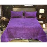 Set cuvertura catifea Casa Pucioasa pat pentru 2 persoane, 3 piese, 1 cuvertura Si 2 fete perna, 220 x 240 cm m1 