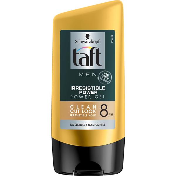 Gel de Par pentru Barbati Look Irezistibil cu Fixare Mega Puternica – Schwarzkopf Taft Irresistible Power Gel Clean Cut Look Irresistible Hold 8/15, 150 ml esteto imagine noua