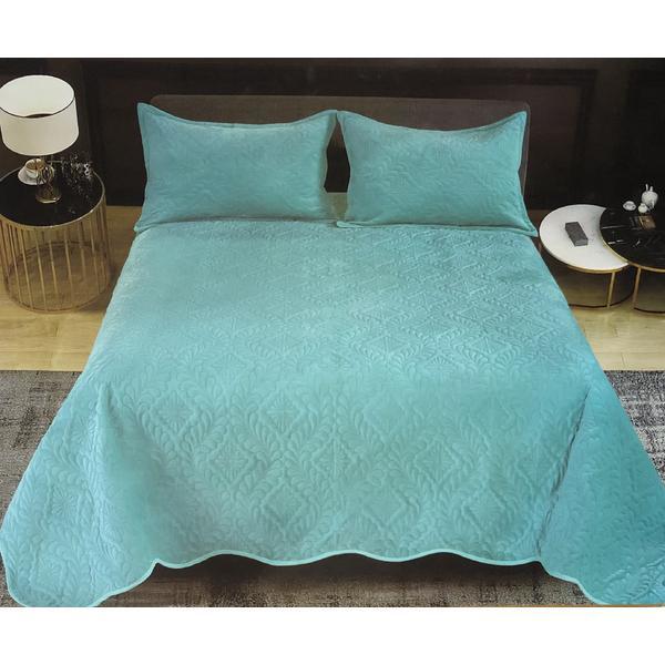 Set cuvertura catifea casa pucioasa pat pentru 2 persoane, 3 piese, 1 cuvertura si 2 fete perna, 220 x 240 cm m13