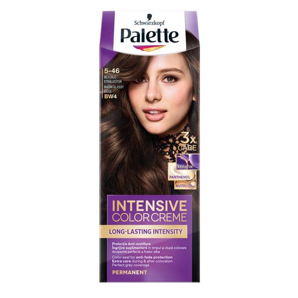 Vopsea de par permanenta - schwarzkopf palette intensive color creme long-lasting intensity permanent, nuanta 5-46 (bw4) bej cald stralucitor