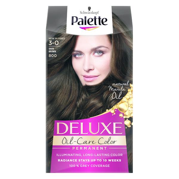 Vopsea de Par Permanenta - Schwarzkopf Palette Deluxe Oil-Care Color Permanent, nuanta 3-0 (800) Dark Brown