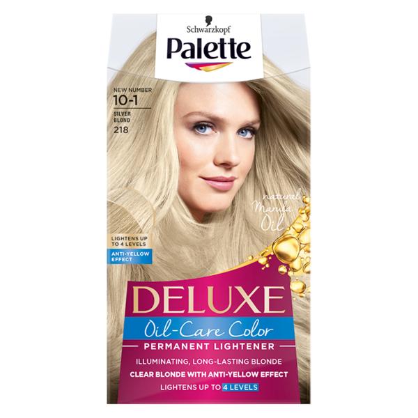 Decolorant de Par Permanent - Schwarzkopf Palette Deluxe Oil-Care Color Permanent Lightener, nuanta 10-1 (218) Silver Blonde