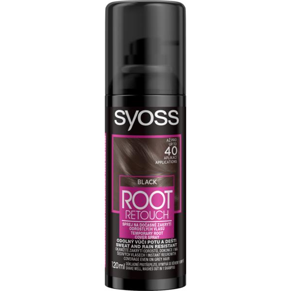 Spray pentru Vopsirea Temporara a Radacinilor – Schwarzkopf Syoss Black Root Retouch Cover Spray, negru, 120 ml #120 poza noua reduceri 2022