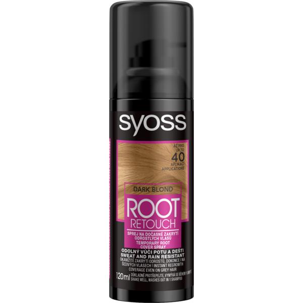Spray pentru Vopsirea Temporara a Radacinilor – Schwarzkopf Syoss Dark Blond Root Retouch Cover Spray, blond inchis, 120 ml