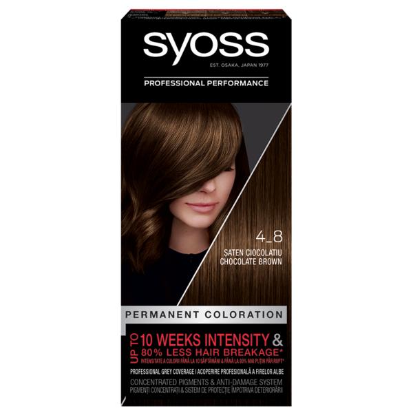 Vopsea de Par Permanenta – Syoss Professional Performance Permanent Coloration Baseline, nuanta 4_8 Chocolate Brown esteto.ro