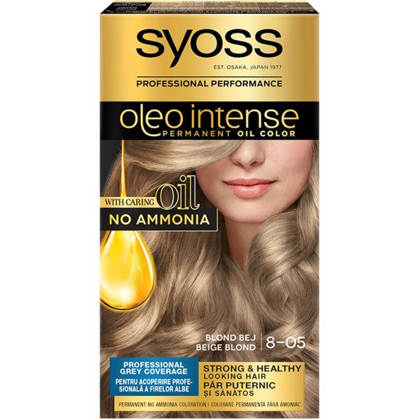 Vopsea de Par Demi-permanenta - Syoss Professional Performance Oleo Intense Permanent Oil Color, nuanta 8-05 Blond Bej