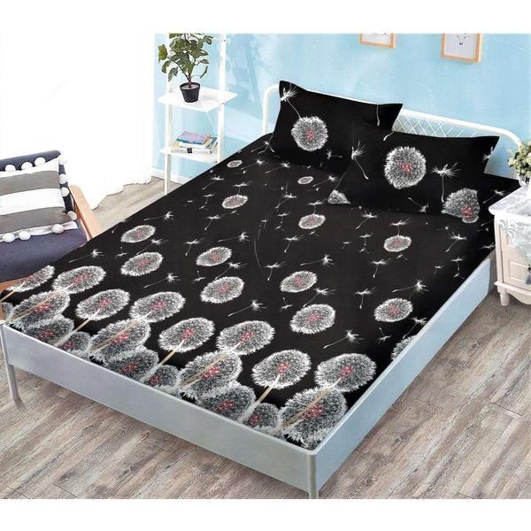 Husa de pat cu elastic + 2 fete de perna pentru pat dublu, finet, he00001.215