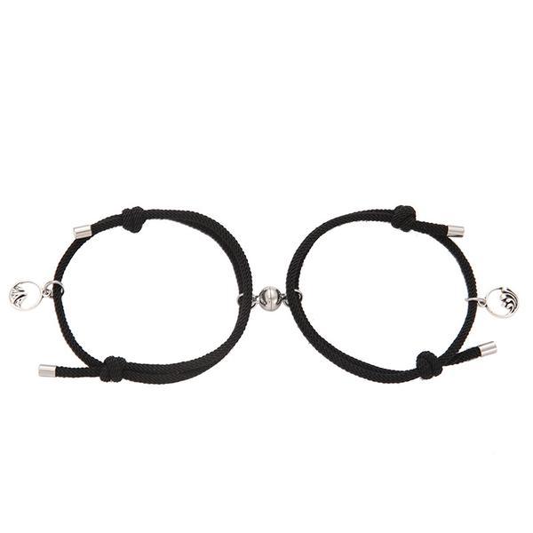 Set 2 bratari cuplu, magnetice de culoare neagra