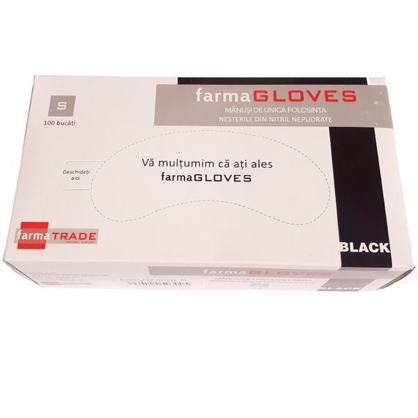 Manusi nitril nepudrate, culoare negru, marimea S – Farmagloves, 100 buc/cutia esteto.ro imagine noua