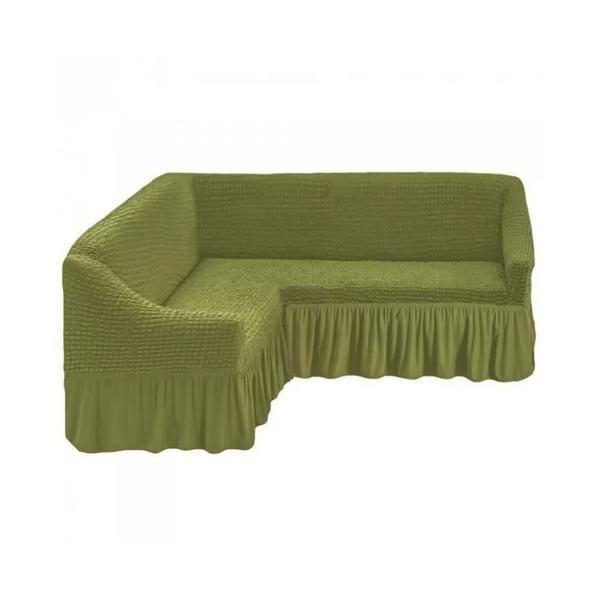Husa elastica si creponata cu volan pentru coltar, verde