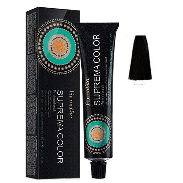 Vopsea Permanenta – FarmaVita Suprema Color Professional, nuanta 1.0 Black, 60 ml