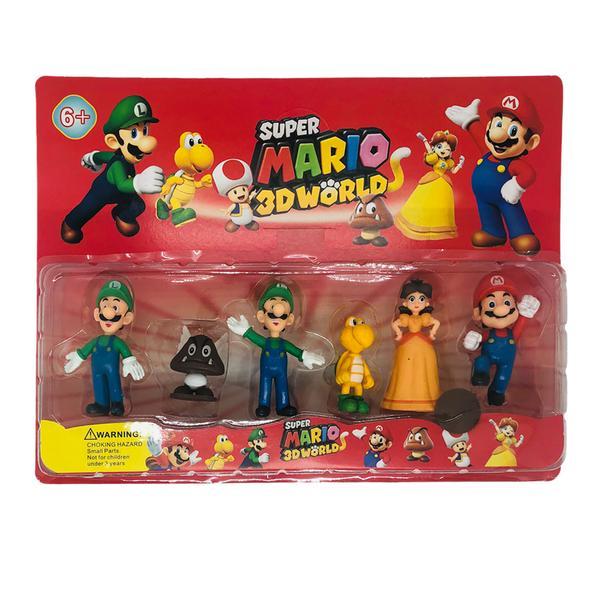 Set 6 Figurine Super Mario si Luigi 3D worlds, 6-8 cm