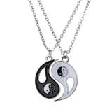 Set 2 lantisoare yin yang culoare argintie