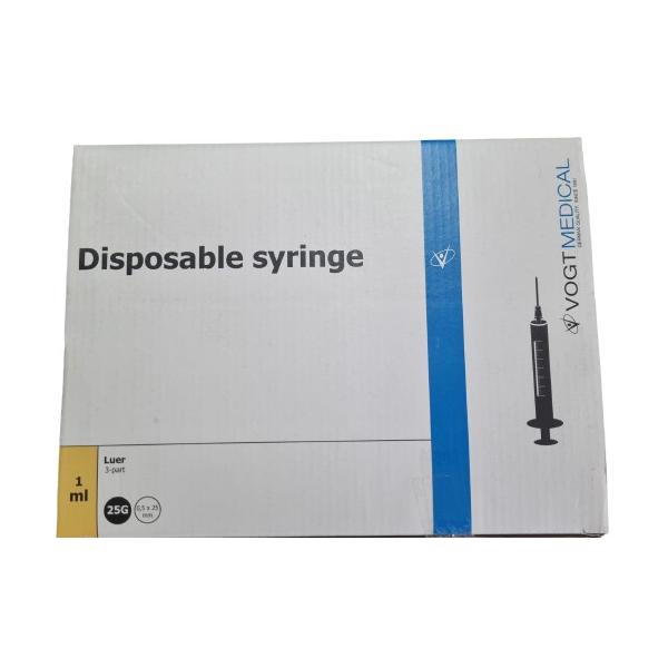 Seringi Insulina Prima, 3 componente, 1 ml, ac detasabil 25g (0,5 x 25 mm), 100 buc