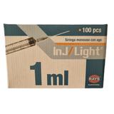 Seringi Insulina Prima, 3 componente, 1 ml, ac detasabil 25g x 5/ 8'' (0,50 x 16 mm), 100 buc