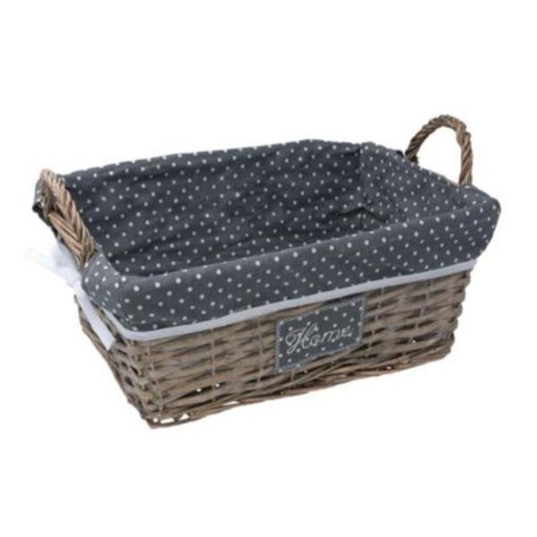 Cos cu manere pentru depozitarea obiectelor mici, lemn, 37x25x13 cm