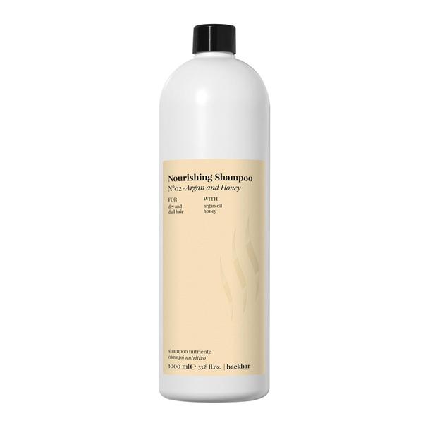 Sampon Nutritiv cu Ulei de Argan si Miere pentru Par Uscat si Tern - FarmaVita Back BarNourshing Shampoo No 02 Argan and Honey for Dry and Dull Hair, 1000 ml