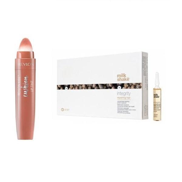 Set cadou tratament pentru par fiole integrity, milk shake 8x12ml + cadou lipcolor 210 pretty kiss revlon