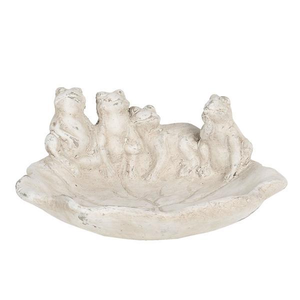 Bol hranire pasari din ceramica gri 24 cm x 24 cm x 10 h 
