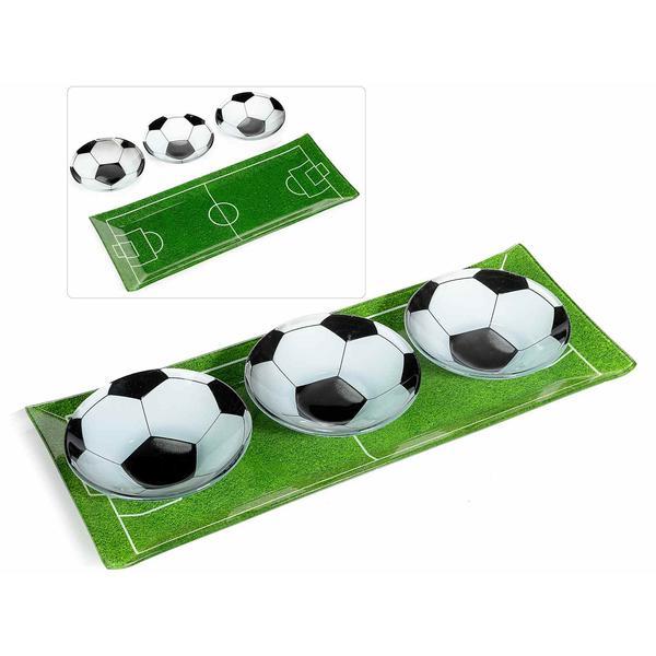 Platou cu 3 boluri din sticla 38 cm x 16 cm x 5 h