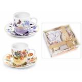 Set 2 cesti portelan in cutie cadou 18 cm x 16 cm x 6 h