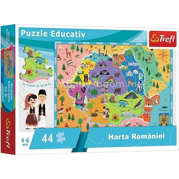 Nedefinit Puzzle educativ: harta romaniei