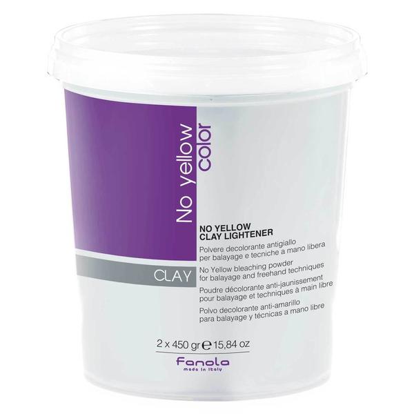 Pudra Decoloranta Impotriva Nuantelor de Galben pentru Balayage - Fanola Color No Yellow Clay Lightener Bleaching Powder for Balayage and Freehand Techniques, 2x 450 g