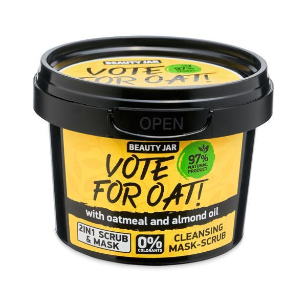 Masca faciala exfolianta cu ovaz si ulei de migdale, vote for oat, beauty jar, 100 g