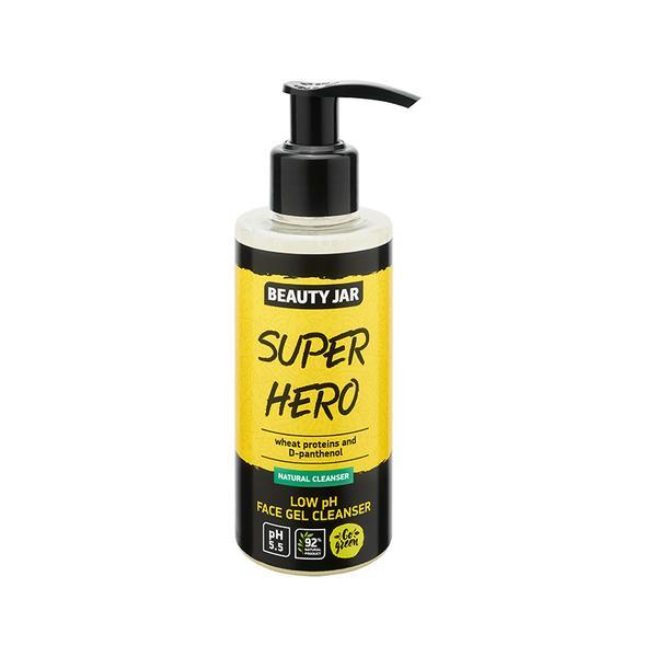 Gel pentru curatare faciala cu ph scazut si proteine din grau, super hero, beauty jar, 150 ml