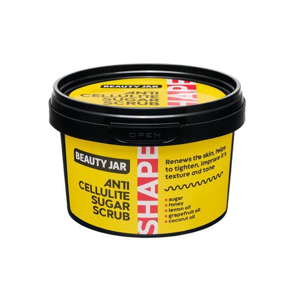 Scrub anticelulitic cu zahar si miere, shape line, beauty jar, 250g