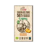 Ciocolata neagra BIO cu portocale, 56%, cacao, Chocolates Sole 100 gr