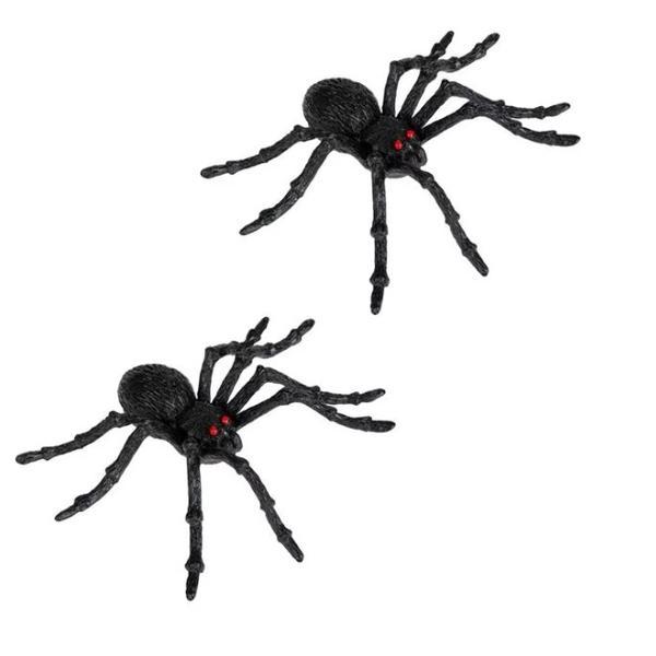Set x 2 paianjeni, decoratiune pentru petrecere de Halloween, negru