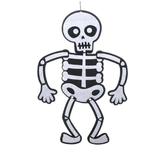 Decoratiune suspendabila, figurina schelet pentru petrecere de Halloween, 50 cm, negru cu alb
