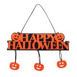 Decoratiune suspendabila, mesaj si dovleci veseli decorativi, pentru petrecere de Halloween, negru cu portocaliu, Topi Toy