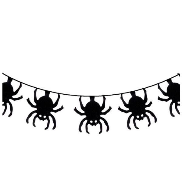 Decoratiune suspendabila pentru petrecere de Halloween, ghirlanda cu paianjeni, 6.50 m, negru, Topi Toy