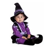 Costum deghizare bebe in Micuta Vrajitoare cu palarie, pentru petrecere Halloween, multicolor, 18 luni, Topi Toy