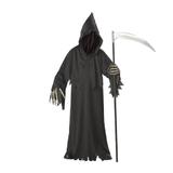 Costum deghizare baieti in Moartea fioroasa cu degete de schelet, la bal mascat, serbare sau petrecere Halloween, negru, 8 ani